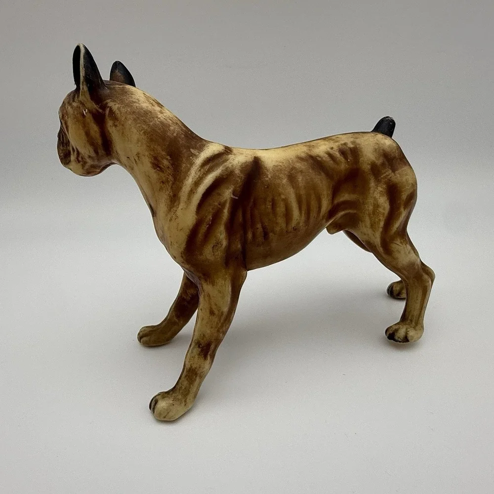 Vtg Hard Plastic BOXER DOG Hong Kong #102‎ Figure English Country Figurine Decor